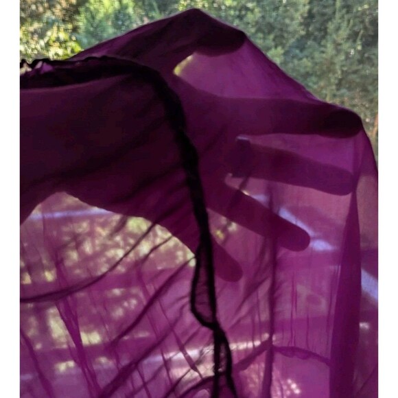 La Contessa Oversized 100% Silk Sheer Short Sleeve Tiered Babydoll Mini Dress LG - Picture 11 of 11